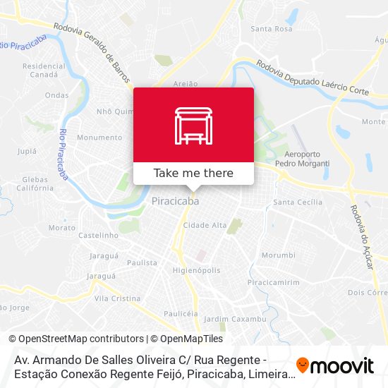 Mapa Av. Armando De Salles Oliveira C/ Rua Regente - Estação Conexão Regente Feijó