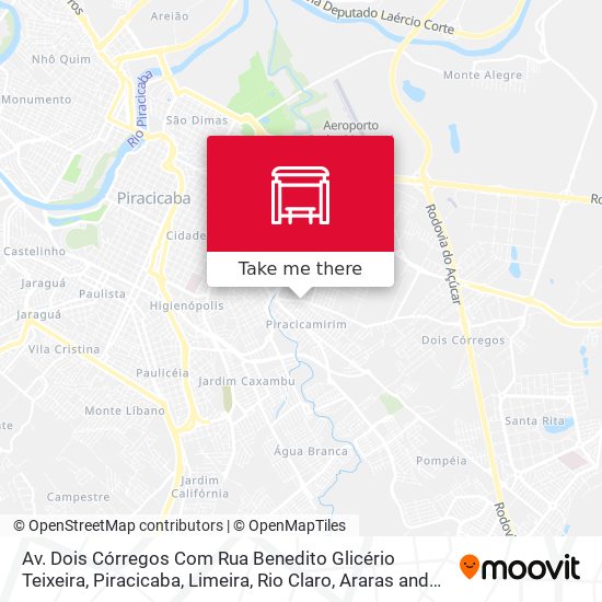 Av. Dois Córregos Com Rua Benedito Glicério Teixeira map