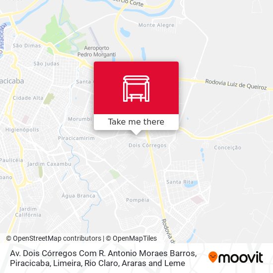 Mapa Av. Dois Córregos Com R. Antonio Moraes Barros