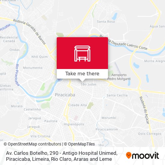 Mapa Av. Carlos Botelho, 290 - Antigo Hospital Unimed