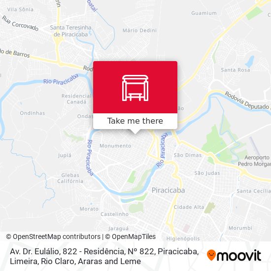 Mapa Av. Dr. Eulálio, 822 - Residência, Nº 822