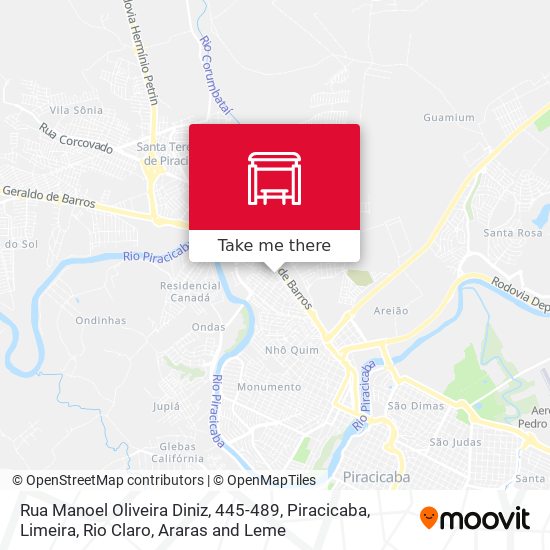 Mapa Rua Manoel Oliveira Diniz, 445-489