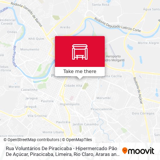 Mapa Rua Voluntários De Piracicaba - Hipermercado Pão De Açúcar