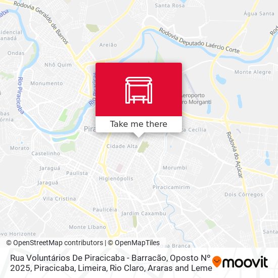 Mapa Rua Voluntários De Piracicaba - Barracão, Oposto Nº 2025