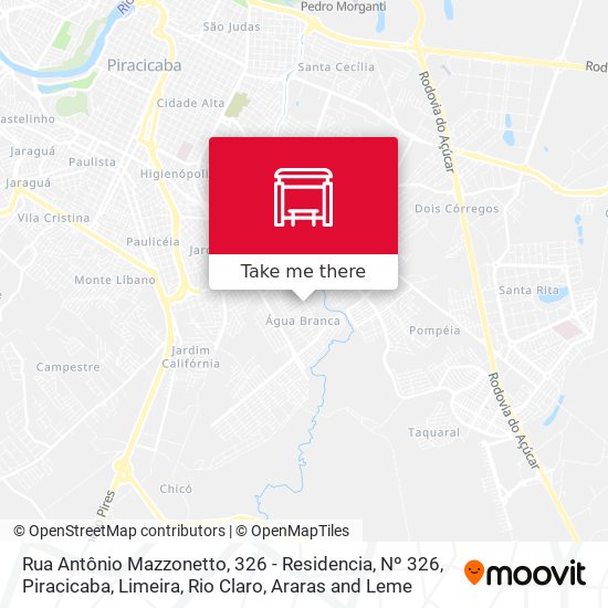 Mapa Rua Antônio Mazzonetto, 326 - Residencia, Nº 326