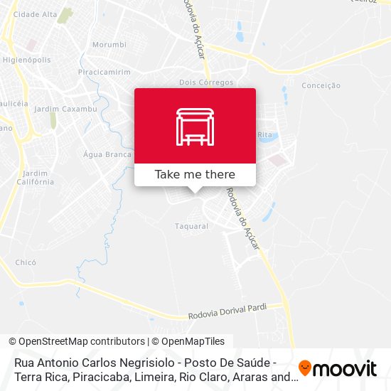 Rua Antonio Carlos Negrisiolo - Posto De Saúde - Terra Rica map