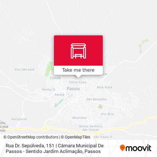 Rua Dr. Sepúlveda, 151 | Câmara Municipal De Passos - Sentido Jardim Aclimação map