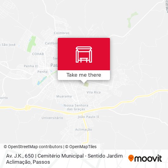 Mapa Av. J.K., 650 | Cemitério Municipal - Sentido Jardim Aclimação