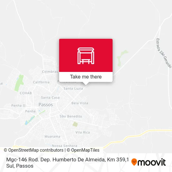Mgc-146 Rod. Dep. Humberto De Almeida, Km 359,1 Sul map