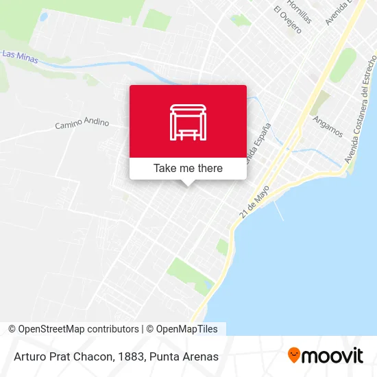 Arturo Prat Chacon, 1883 map