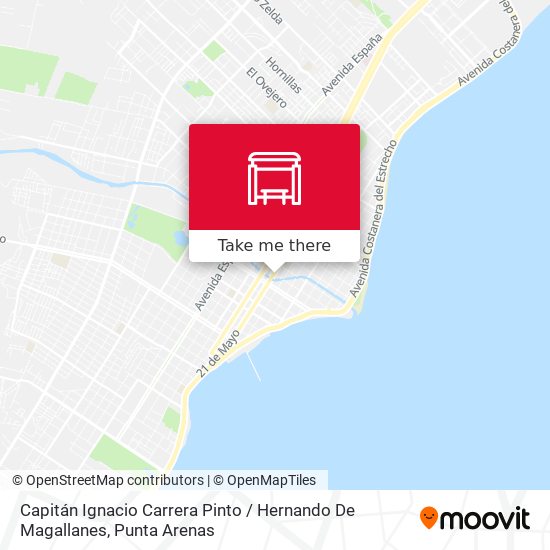 Capitán Ignacio Carrera Pinto / Hernando De Magallanes map