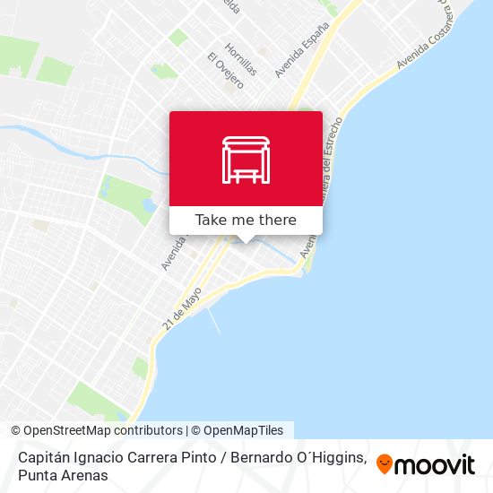 Capitán Ignacio Carrera Pinto / Bernardo O´Higgins map