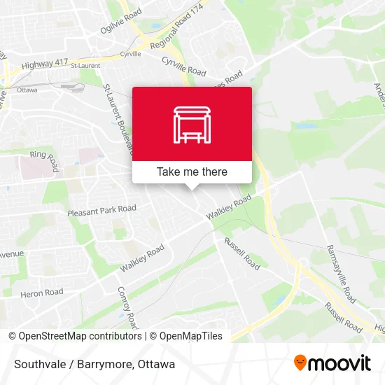 Southvale / Barrymore map