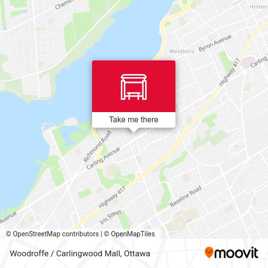 Woodroffe / Carlingwood Mall map