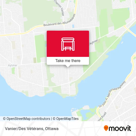 Vanier/Des Vétérans map