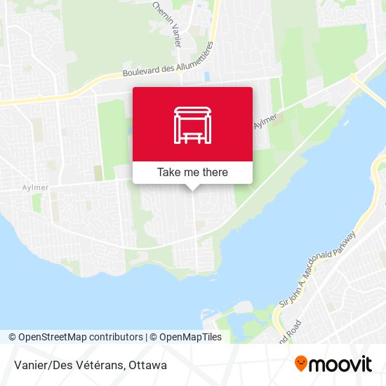 Vanier/Des Vétérans map