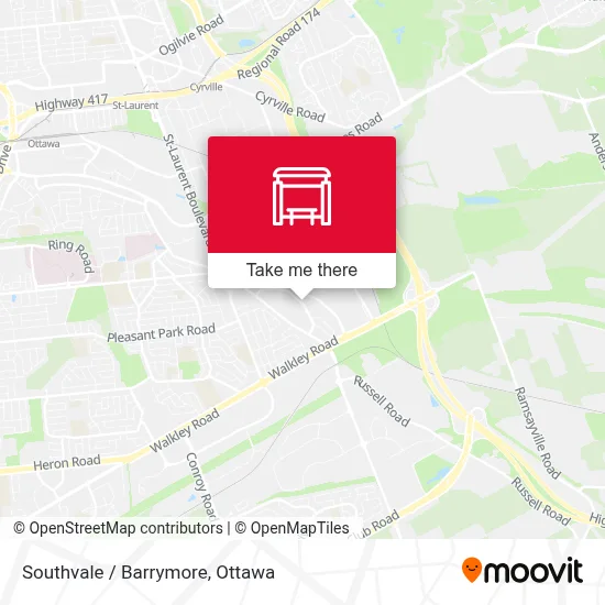 Southvale / Barrymore map