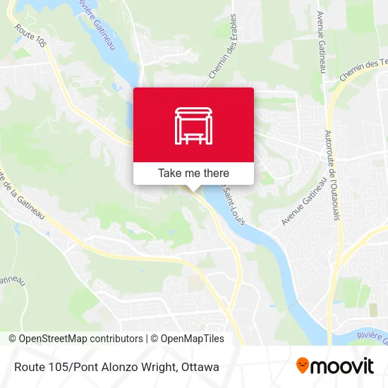 Route 105/Pont Alonzo Wright map