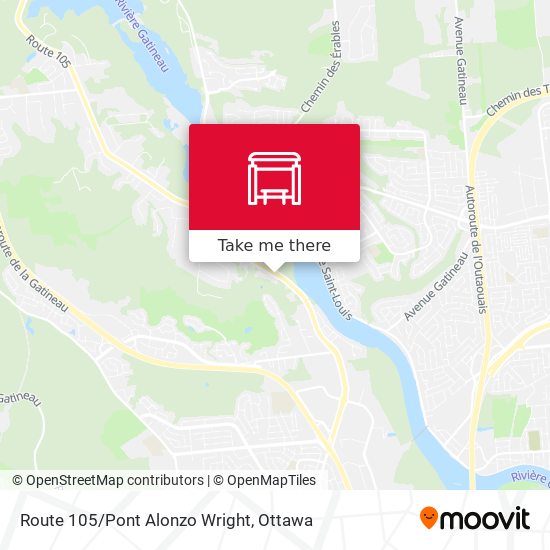 Route 105/Pont Alonzo Wright map