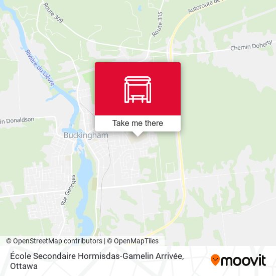 École Secondaire Hormisdas-Gamelin Arrivée map