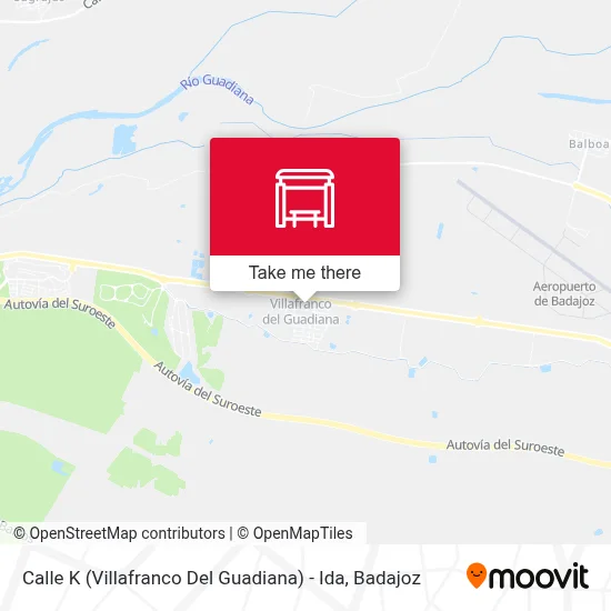 Calle K (Villafranco Del Guadiana) - Ida map