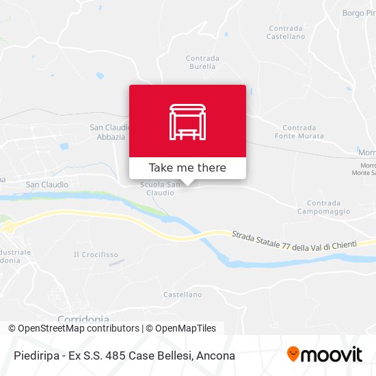 Piediripa - Ex S.S. 485 Case Bellesi map