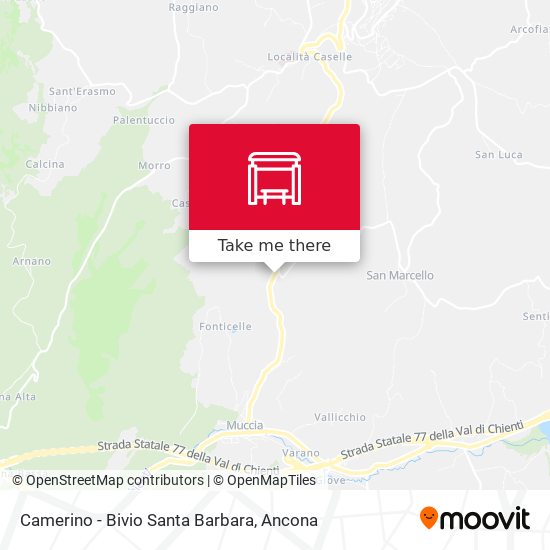 Camerino - Bivio Santa Barbara map