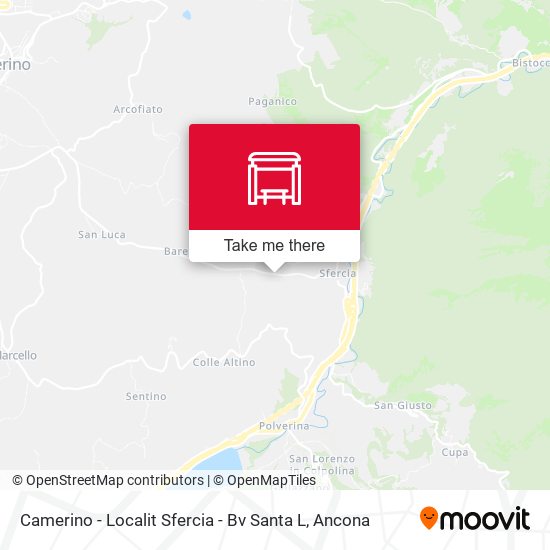 Camerino - Localit Sfercia - Bv Santa L map