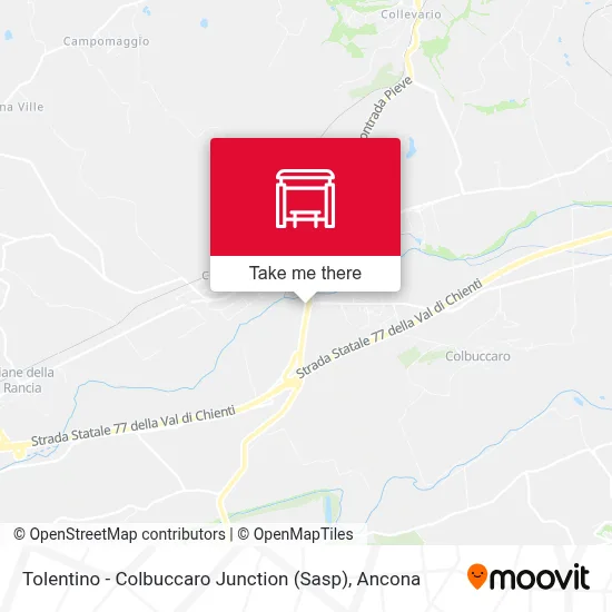 Tolentino - Colbuccaro Junction (Sasp) map