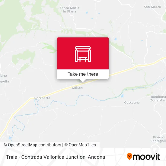 Treia - Contrada Vallonica Junction map
