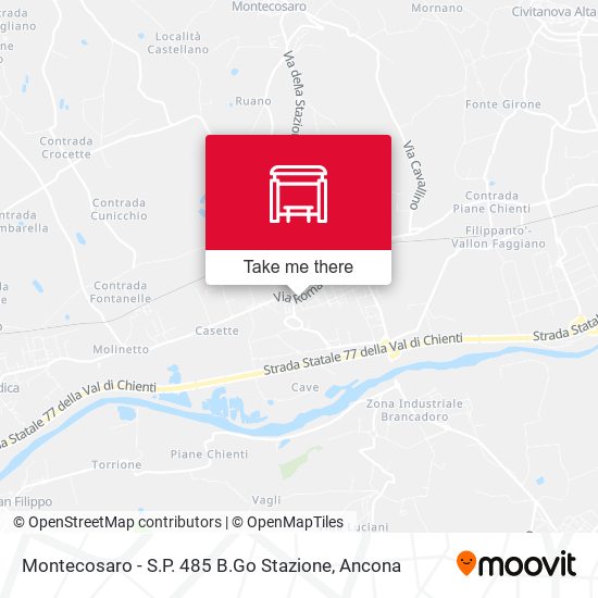 Montecosaro - S.P. 485 B.Go Stazione map