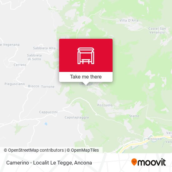 Camerino - Localit Le Tegge map