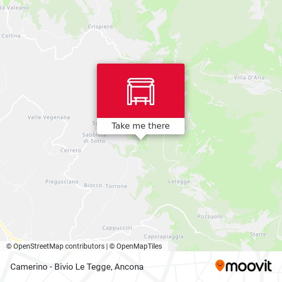 Camerino - Bivio Le Tegge map