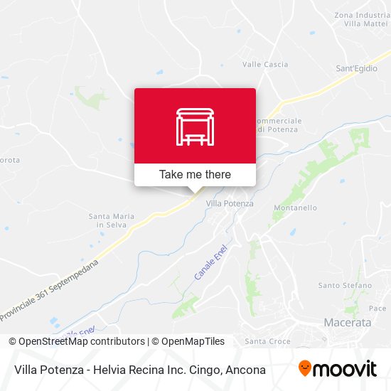Villa Potenza - Helvia Recina Inc. Cingo map