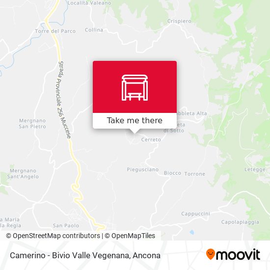 Camerino - Bivio Valle Vegenana map