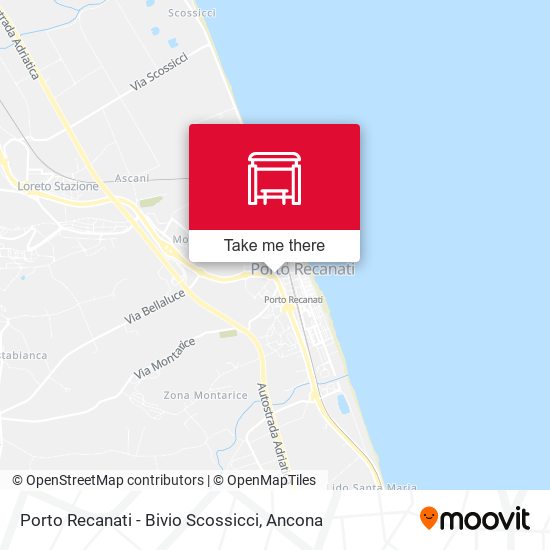 Porto Recanati - Bivio Scossicci map
