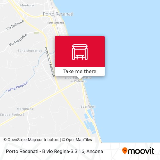 Porto Recanati - Bivio Regina-S.S.16 map