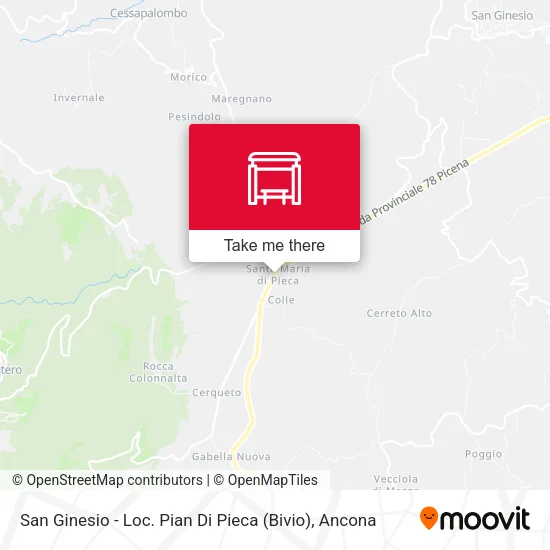 San Ginesio - Loc. Pian Di Pieca (Bivio) map