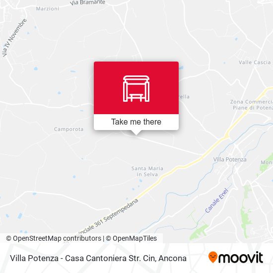 Villa Potenza - Casa Cantoniera Str. Cin map
