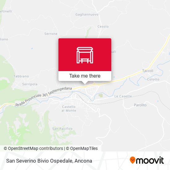 San Severino Bivio Ospedale map