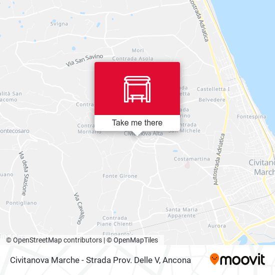 Civitanova Marche - Strada Prov. Delle V map