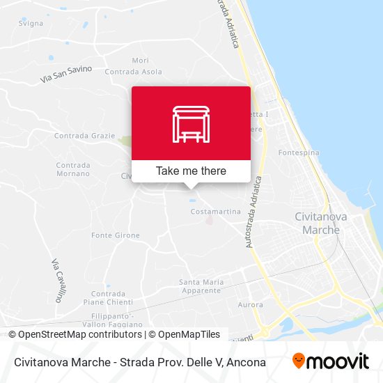 Civitanova Marche - Strada Prov. Delle V map