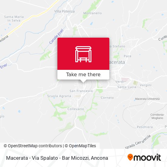 Macerata - Via Spalato - Bar Micozzi map