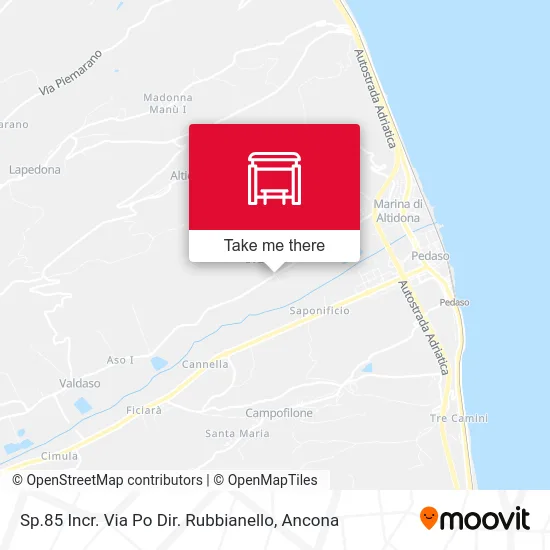SP85 Via Po Junction - Rubbianello Direction map