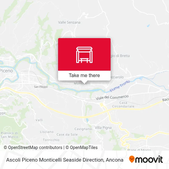 Ascoli Piceno Monticelli Seaside Direction map