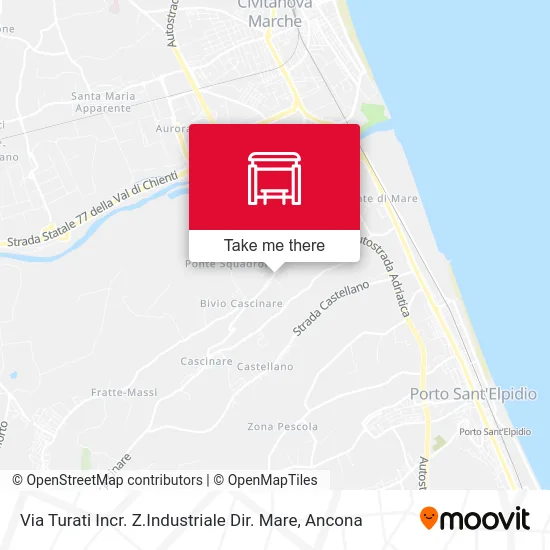 Via Turati Incr. Z.Industriale Dir. Mare map