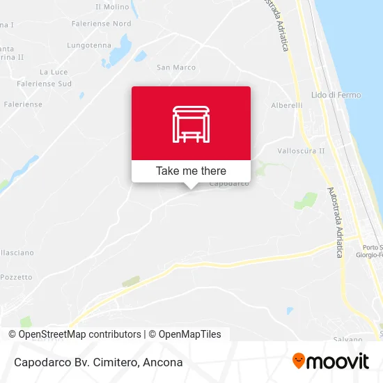Capodarco Cemetery Junction map