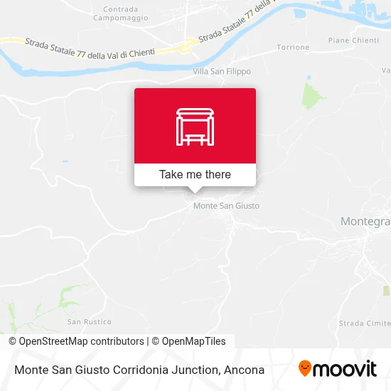 Monte San Giusto Corridonia Junction map