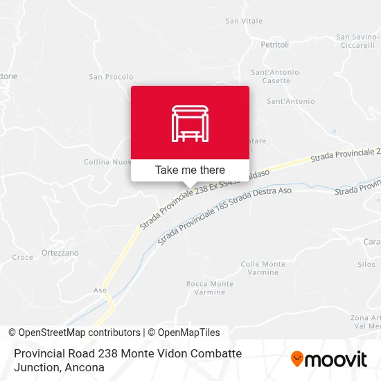 Provincial Road 238 Monte Vidon Combatte Junction map