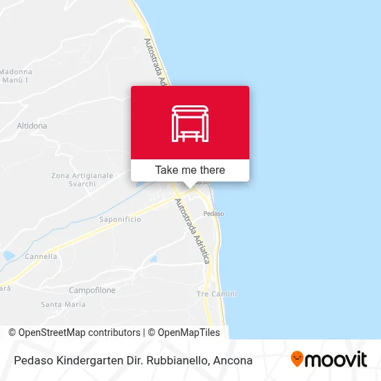 Pedaso Kindergarten Dir. Rubbianello map